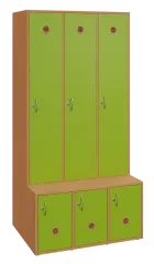 SSB - 180 - 90 šatní skříň s botníkem, 3-dvéřová, 1800x900x400/600 mm, korpus buk royal, dvířka jarn